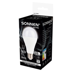 Лампа светодиодная SONNEN EXTRA, 20 (150) Вт, Е27, груша, нейтральный белый, 30000 ч, LED A65-20W-40