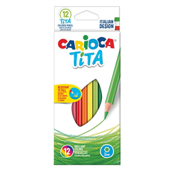 Карандаши цветные CARIOCA ''Tita'', 12 цветов, шестигранные, грифель 3 мм, 42793