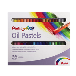 Пастель масляная художественная PENTEL ''Oil Pastels'', 36 цветов, круглое сечение, картонная упаковка