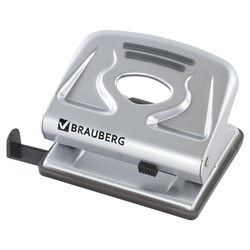 Дырокол металлический BRAUBERG ''Metallic'', до 20 листов, серебристый, 224339