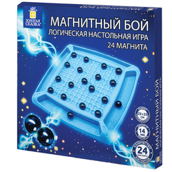 Игра настольная логическая ''Магнитный бой'', 24 магнита, доска 22х22 см, ЗОЛОТАЯ СКАЗКА, 665892