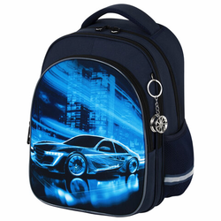 Рюкзак BRAUBERG OPTIMA, 2 отделения, с брелоком, ''Ночной гонщик'', 36х27х18 см, 272096