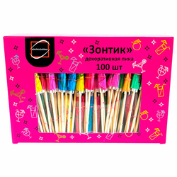 Пики для канапе бамбуковые ''Зонтик'', 10 см, 100 шт., КП, 140239