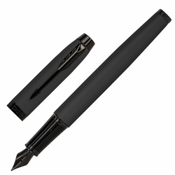 Ручка перьевая PARKER ''IM Achromatic Black BT'', черный матовый, нержавеющая сталь, синяя, 2127741