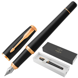 Ручка перьевая PARKER ''Urban Core Muted Black GT'', черный матовый лак, позолота, синяя, 1931593