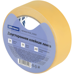 Клейкая лента двусторонняя OfficeSpace, 38мм*25м, полипропилен KLDc_55410