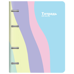Тетрадь на кольцах А5 160х212 мм, 120 л., картон, матовая ламинация, клетка, BRAUBERG, кросс-серия P