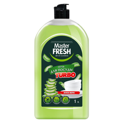 Средство для мытья посуды 1 л MASTER FRESH TURBO ''Алоэ вера'', гель, флип-топ, С0008037