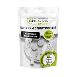 Шнурки круглые спортивные с фиксатором, 100 см, цвет БЕЛЫЙ, SHEGRA (ШЕГРА), 701720