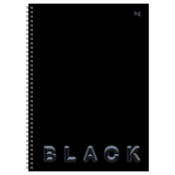 Тетрадь 80л., А4 клетка на гребне BG ''Just black'', soft-touch ламинация, выб. лак, твердая обложка Т