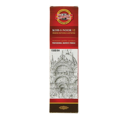 Карандаш чернографитный KOH-I-NOOR 1500, 1 шт., 9H, корпус желтый, заточенный, 150009H01170