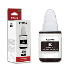 Чернила CANON (GI-490BK) для СНПЧ Pixma G1400\G2400\G3400, черные, ресурс 6000 стр., оригинальные, 0