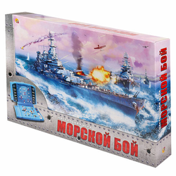 Игра настольная ''Морской бой'', игровое поле 2 шт., фишки, фигурки кораблей, РК, ИН-1760