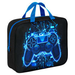 Папка на молнии с ручками BRAUBERG KIDS А4, 1 отделение, полиэстер, 80 мм, ''Digital gamepad'', 273316