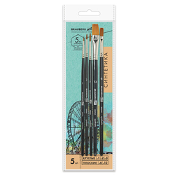 Кисти художественные набор 5 шт., синтетика, BRAUBERG ART CLASSIC,  1-12, 200960