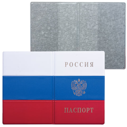Обложка для паспорта с гербом ''Триколор'', ПВХ, цвета российского триколора, ДПС, 2203.Ф