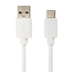Кабель USB2.0  Type-C, 1 м, SONNEN, медь, для передачи данных и зарядки, белый, 513558