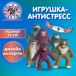 Игрушка-антистресс ''МОНСТРЫ'', 15 см, ассорти, 6 видов, блистер, JOLLY JOT (ДЖОЛЛИ ДЖОТ), 665776