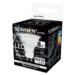 Лампа светодиодная SONNEN EXTRA, 8 (70) Вт, GU10, софит, нейтральный белый, 30000 ч, LED MR16-GU10-8