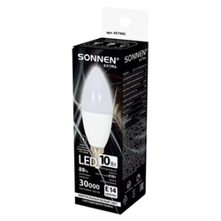 Лампа светодиодная SONNEN EXTRA, 10 (85) Вт, Е14, свеча, нейтральный белый, 30000 ч, LED C37-10W-400