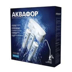 Фильтр для воды АКВАФОР ''Кристалл Н'', для холодной воды, 3 ступени, ресурс 6000 л, кран в комплекте,