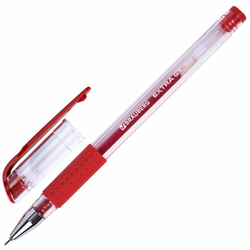 Ручка гелевая с грипом BRAUBERG ''EXTRA GT NEEDLE'', КРАСНАЯ, игольчатый узел 0,5 мм, линия 0,35 мм, 1