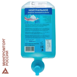 Картридж с жидким мылом-пеной (Kimberly-Clark Aquarius), Нейтральное, синее, 1 л, KEMAN, 100025-А100
