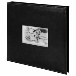 Фотоальбом BRAUBERG ''Premium Black'' 20 магнитных листов 30х32 см, под кожу, черный, 391186
