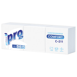Салфетки бумажные 500 шт., 23х23 см, PROtissue COMFORT, ''Big Pack'', белые, КОМПЛЕКТ 10 пачек, С211