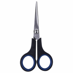 Ножницы BRAUBERG ''Soft Grip'', 140 мм, черно-синие, резиновые вставки, 3-сторонняя заточка, 230760