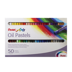 Пастель масляная художественная PENTEL ''Oil Pastels'', 50 цветов, круглое сечение, картонная упаковка