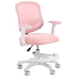 Кресло детское с подставкой для ног BRABIX KIDS ''MG-215'', сетка/ткань TW, розовое, 533311