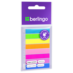 Флажки-закладки Berlingo 45*8мм, 20л*8 неоновых цветов, европодвес LSz_45080