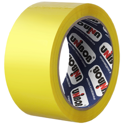 Клейкая лента упаковочная Unibob, 48мм*66м, 45мкм, желтая 30269