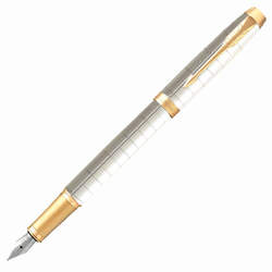 Ручка перьевая PARKER ''IM Premium Pearl GT'', корпус жемчужный лак, позолоченные детали, синяя, 21436