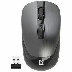 Мышь беспроводная бесшумная DEFENDER Wave MM-995, USB, 3 кнопки+1 колесо-кнопка, оптическая, серая,