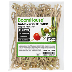 Шпажки-пики для канапе бамбуковые форма ''Узелок'' 12 см, 100 шт., BOOMHOUSE (БУМХАУС), 701976