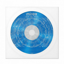 Диск CD-R MIREX, 700 Мб, 48x, бумажный конверт, 1 штука, UL120051A8C