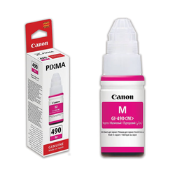 Чернила CANON (GI-490M) для СНПЧ Pixma G1400\G2400\G3400, пурпурные, ресурс 7000 стр., оригинальные,