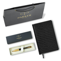 Ручка шариковая Parker ''Urban Twist Black GT'', ежедневник А5 черный, пакет, 880898