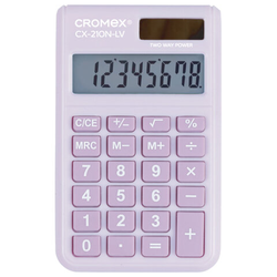 Калькулятор карманный CROMEX (КРОМЕКС) CX-210N-LV (96х62 мм), 8 разрядов, двойное питание, сиреневый