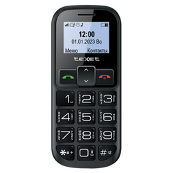Телефон мобильный TEXET TM-B322, 2 SIM, 1,44'', microSD, FM, MP3, фонарик, SOS, черный, 127347