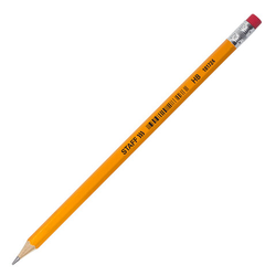 Карандаш чернографитный STAFF ''EVERYDAY'' BLP-724, 1 шт., НВ, с ластиком, корпус желтый, 181724