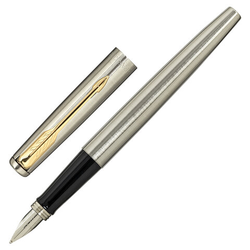 Ручка перьевая PARKER ''Jotter Core Stainless Steel GT'', ежедневник А5 черный, пакет, 880902