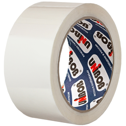 Клейкая лента упаковочная Unibob, 48мм*66м, 45мкм, белая 30270
