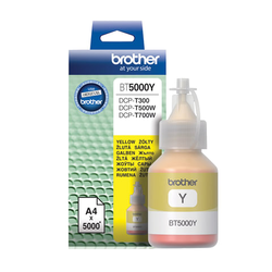 Чернила BROTHER (BT5000Y) для СНПЧ Brother DCP-T310/T510W\T710W, желтые, оригинальные, ресурс 5000 с