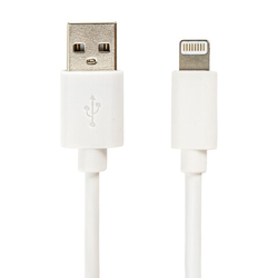 Кабель USB2.0  Lightning, 1 м, SONNEN, медь, для передачи данных и зарядки, белый, 513559