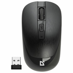 Мышь беспроводная бесшумная DEFENDER Wave MM-995, USB, 3 кнопки + 1 колесо-кнопка, оптическая, черна