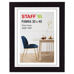 Рамка 30х40 см, небьющаяся, багет 30 мм, МДФ, STAFF ''Style'', цвет венге, 391340