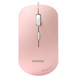 Мышь проводная бесшумная SMARTBUY 288-P, USB, 3 кнопки + 1 колесо, оптическая, розовая, 06833, SBM-2